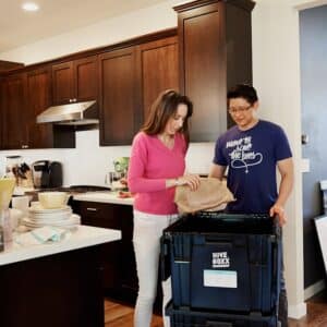 Photo Unpacking boxes